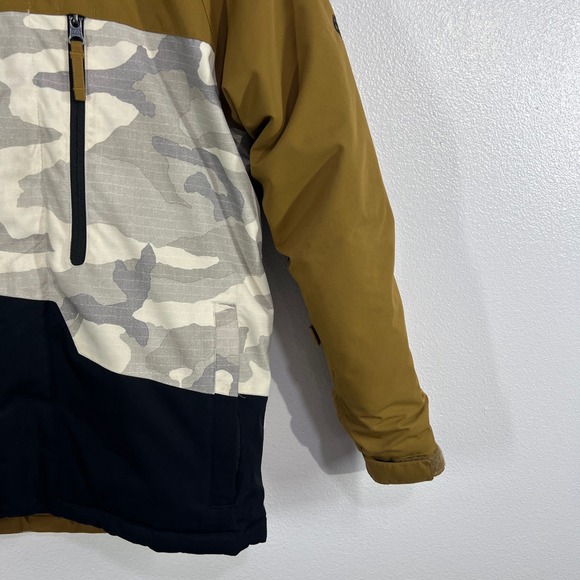 686 Youth 10K Snowboard Jacket Camo Brown Hooded Waterproof Insulated Winter - Picture 13 of 14